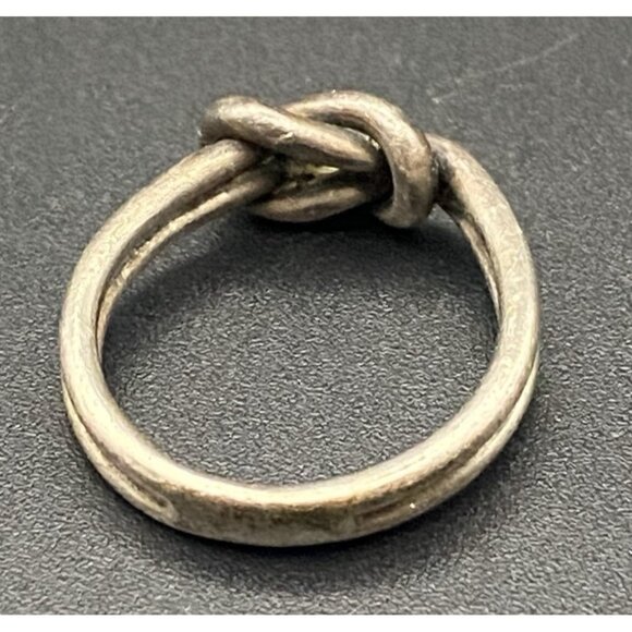 Vtg Sterling Silver Love Knot Ring Size 5 Handmade Tested 3 g Unisex Pinky Midi - Picture 3 of 8